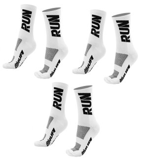 Kit 03 Pares Meia Corrida Hupi Run Cano Médio 36-42 Run Branco