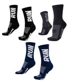 Kit 03 Pares Meia Corrida Hupi Run Cano Médio 36-42 Run Branco Preto e Cinza