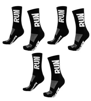 Kit 03 Pares Meia Corrida Hupi Run Cano Médio 36-42 Run Preto