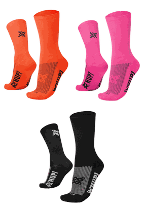 Kit 03 Pares Meia para Corrida HUPI Lisas Coloridas 36-42