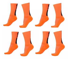 Kit 04 Pares Meia De Corrida Running B.v. Promoção Laranja