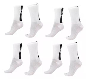 Kit 04 Pares Meia De Corrida Running B.v. Run Brancas