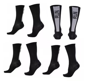 Kit 04 Pares Meia De Corrida Running B.v. Run Preto