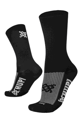 Meia de Corrida Bike HUPI Lisa Preto Liso 36-42 Cano Médio