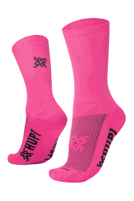 Meia de Corrida Bike HUPI Lisa Rosa Liso 36-42 Cano Médio