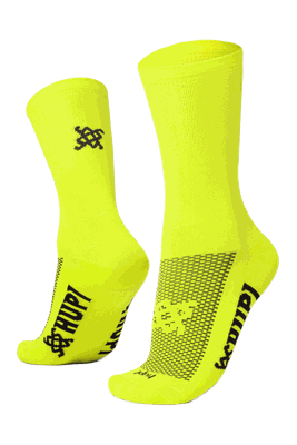 Meia de Corrida Ciclismo HUPI Lisa Amarelo Neon 36-42