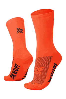 Meia de Corrida Ciclismo HUPI Lisa Laranja Neon 36-42