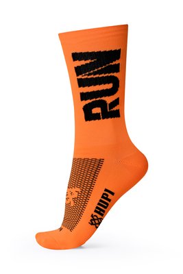 Meia de Corrida HUPI RUN Laranja Neon