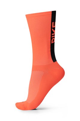 Meia Para Ciclismo Bike B.V. Cano Médio Unissex Laranja Neon