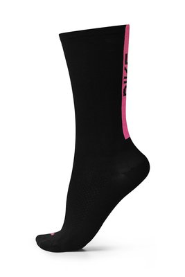 Meia Para Ciclismo Bike B.V. Cano Médio Unissex Preto e Rosa