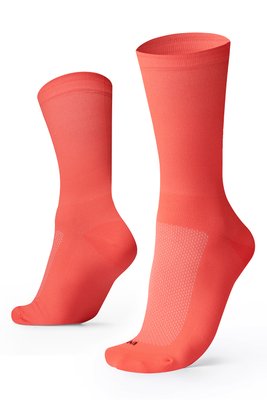 Meia Para Corrida Ciclismo Esportiva B.V. Cano Médio Unissex Lisa Laranja Neon