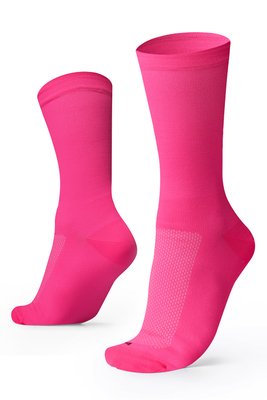 Meia Para Corrida Ciclismo Esportiva B.V. Cano Médio Unissex Lisa Rosa Neon