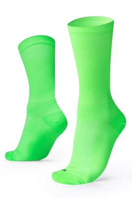 Meia Para Corrida Ciclismo Esportiva B.V. Cano Médio Unissex Lisa Verde Neon