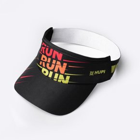 Viseira para Corrida Hupi Running Run Run Run Preto