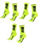 Kit 03 Pares Meia Corrida Hupi Run Cano Médio 36-42 Run Amarelo