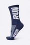 Kit 03 Pares Meia Corrida Hupi Run Cano Médio 36-42 Run Azul Marinho