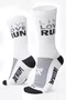 Meia para Corrida HUPI Live Love Run Branca Cano Médio