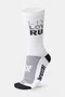 Meia para Corrida HUPI Live Love Run Branca Cano Médio
