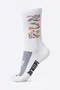 Meia para Corrida HUPI Run Colors Branca Cano Médio