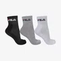 Tripack Meia Fila Cano Médio Unissex Branco/ Preto/ Cinza