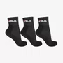 Tripack Meia Fila Cano Médio Unissex Preto